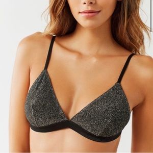 Urban Outfitters Silver Glitter black bralette 🌟